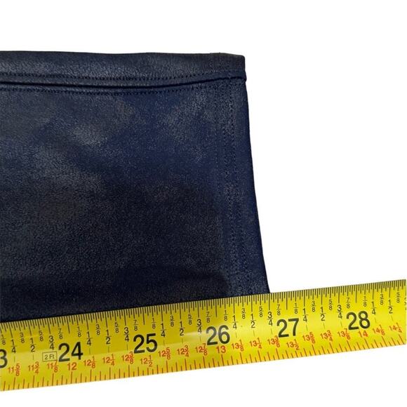 Spanx Faux Leather Leggings High Waisted Smoothing Sleek Dark Blue Size Large - Picture 9 of 9